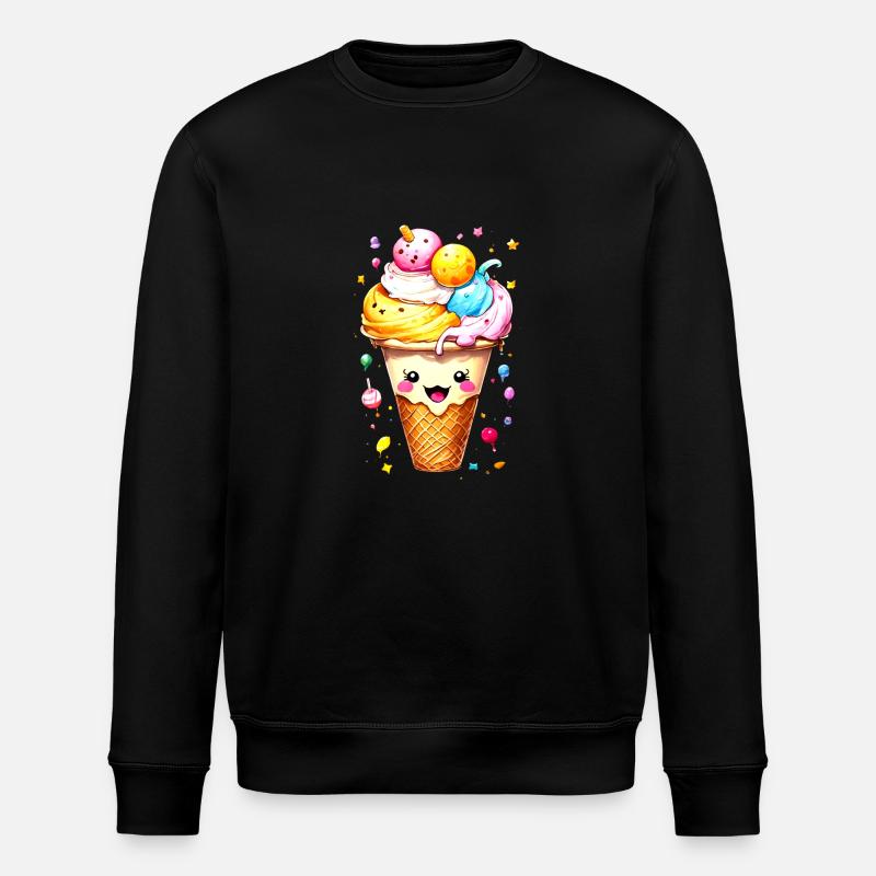 ice cream cone - Stanley/Stella ROLLER Unisex Organic Sweatshirt - black