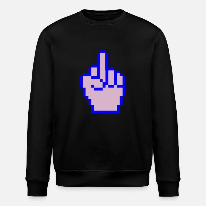 mittelfinger pixel - Stanley/Stella Unisex Bio-Sweatshirt ROLLER - Schwarz