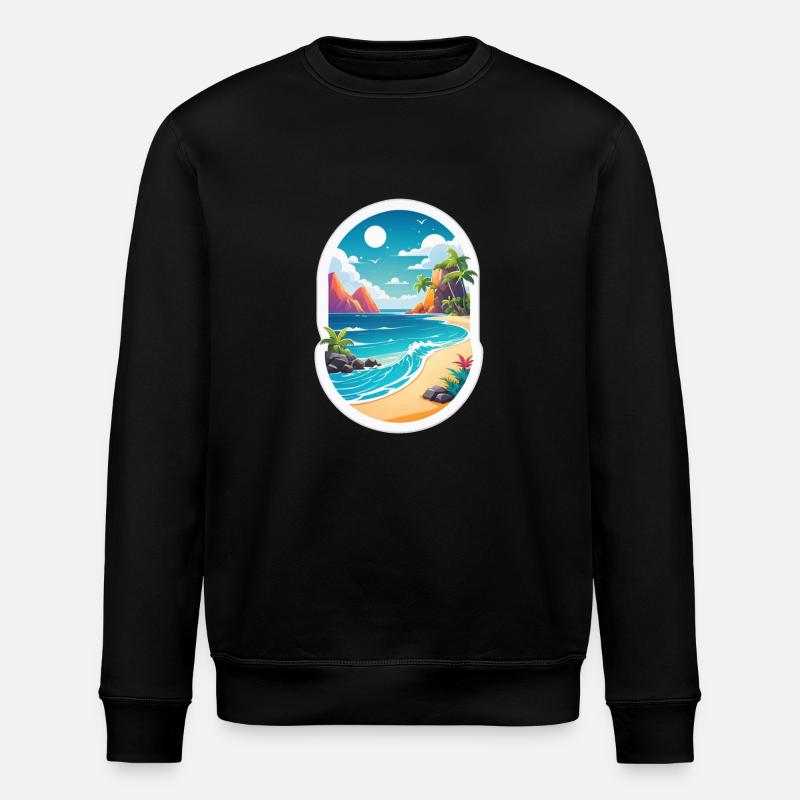 Strandurlaub Sonne Meer - Stanley/Stella Unisex Bio-Sweatshirt ROLLER - Schwarz