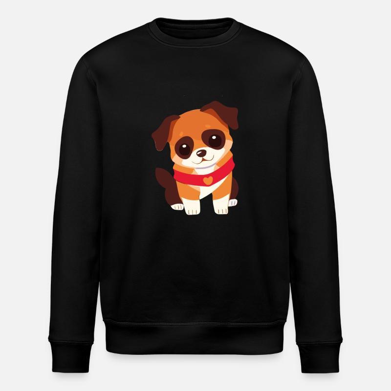 süßer Welpe Hund - Stanley/Stella Unisex Bio-Sweatshirt ROLLER - Schwarz