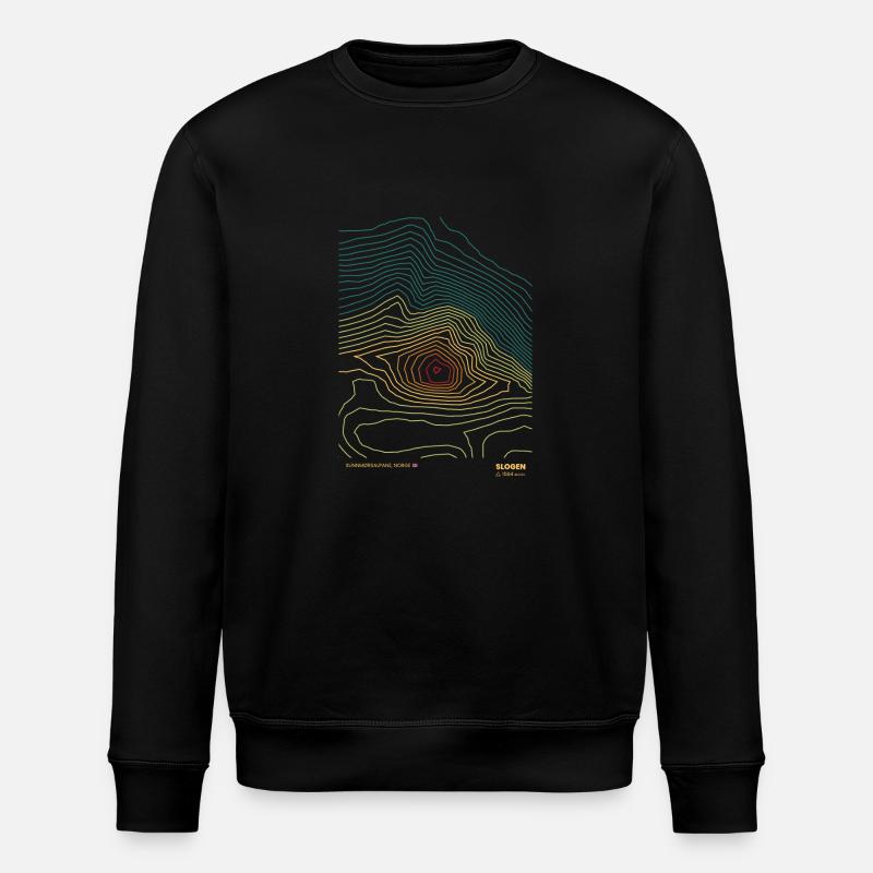 Slogen mountain contour lines - Stanley/Stella ROLLER Unisex Organic Sweatshirt - black