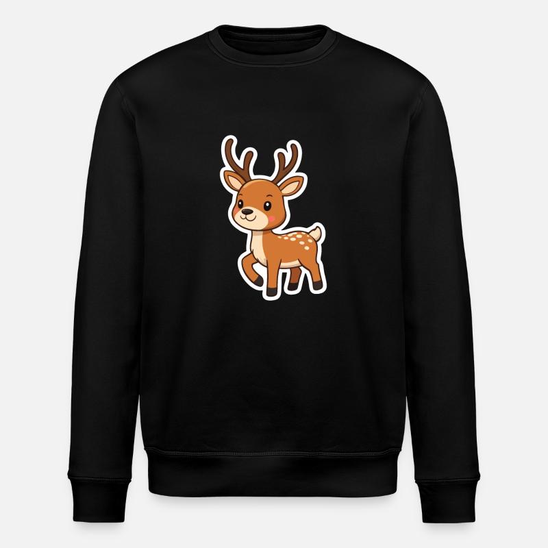 süßes Rentier - Stanley/Stella Unisex Bio-Sweatshirt ROLLER - Schwarz