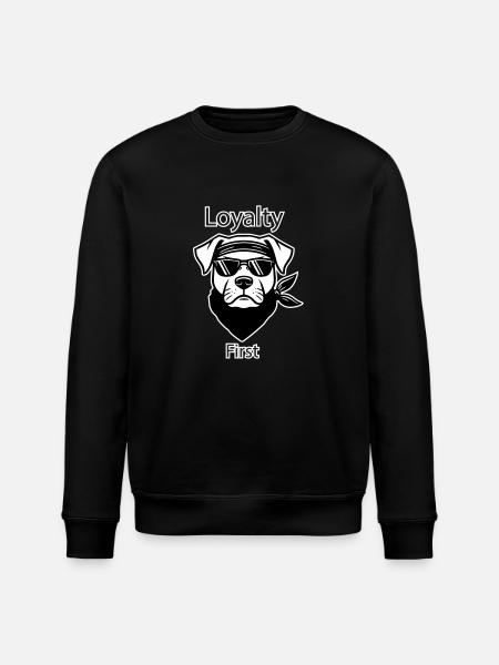 Gangster Dog - Loyalty First Design - Stanley/Stella ROLLER Unisex Organic Sweatshirt - black