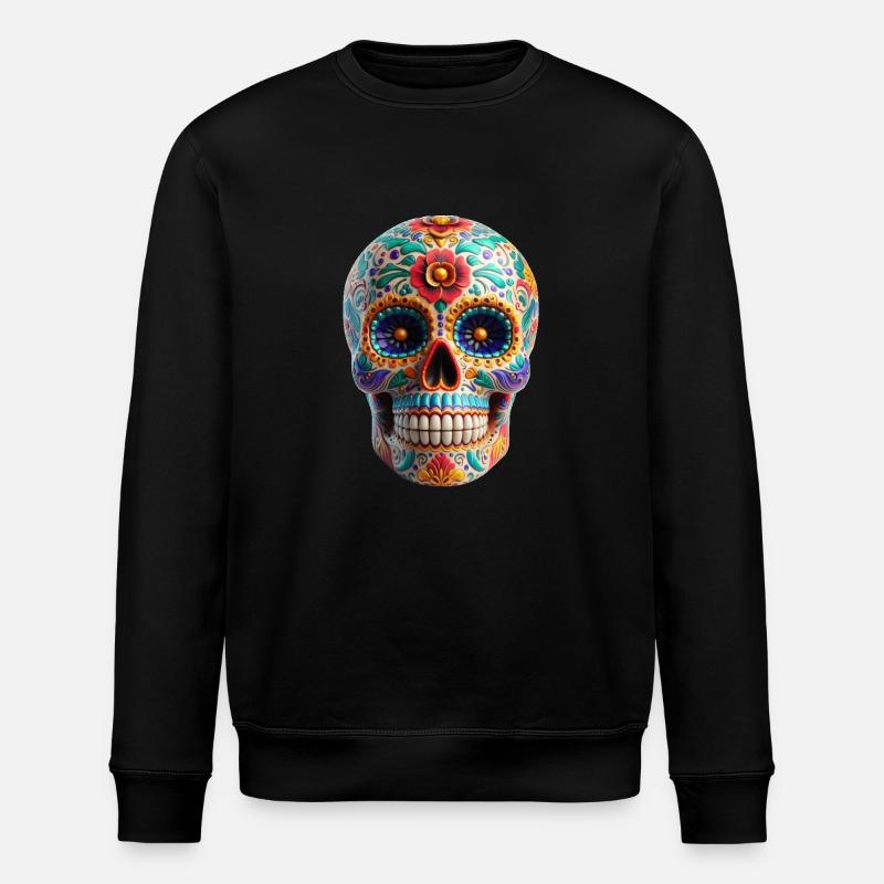 Zuckerschädel - Stanley/Stella Unisex Bio-Sweatshirt ROLLER - Schwarz
