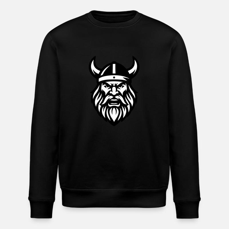 Wikinger Kopf - Stanley/Stella Unisex Bio-Sweatshirt ROLLER - Schwarz