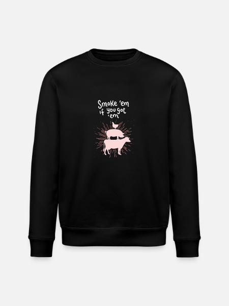 Cow Pig Chicken - Stanley/Stella ROLLER Unisex Organic Sweatshirt - black