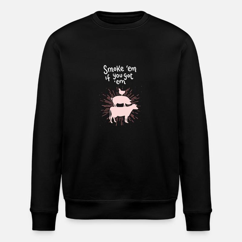 Vache porc poulet - Sweat bio ROLLER Stanley/Stella Unisexe - noir