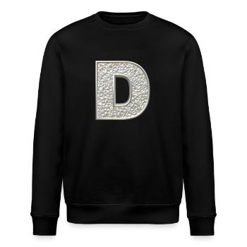 D, letter, letter D, initial, initial D, monogram, - Stanley/Stella Unisex Bio-Sweatshirt ROLLER - Schwarz - Vorne - Nik (191cm)