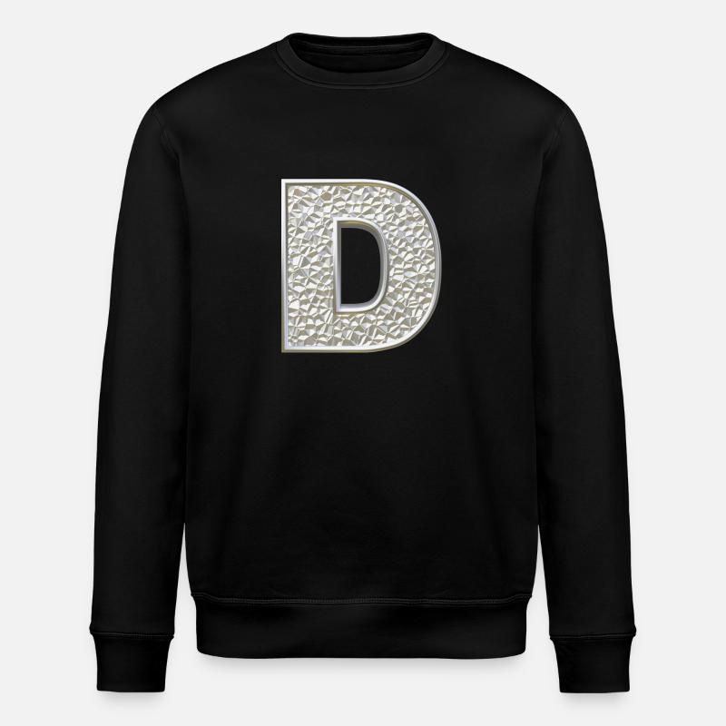 D, letter, letter D, initial, initial D, monogram, - Stanley/Stella ROLLER Unisex Organic Sweatshirt - black