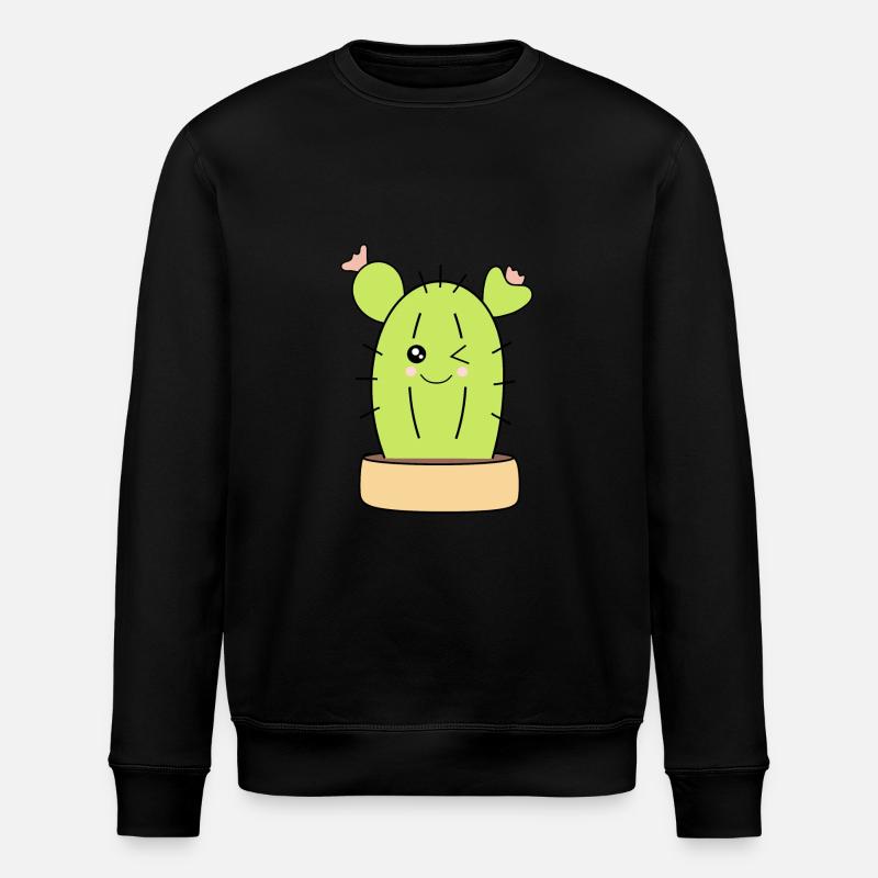 Kawaii Kaktus - Stanley/Stella Unisex Bio-Sweatshirt ROLLER - Schwarz