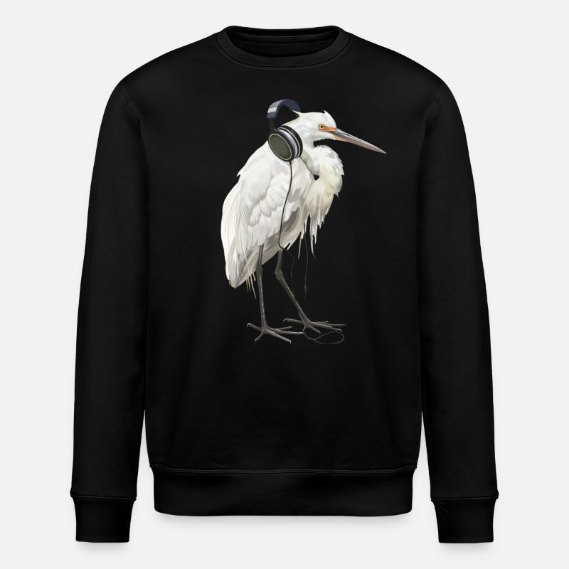Reiher Vogel - Stanley/Stella Unisex Bio-Sweatshirt ROLLER - Schwarz