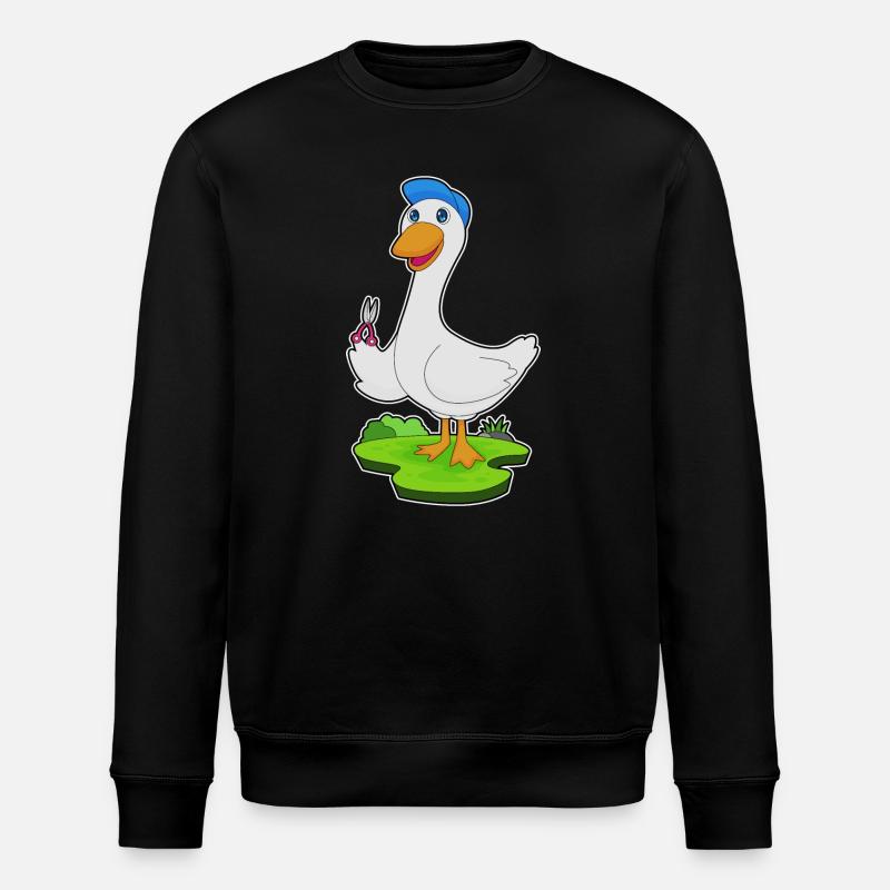 Ente Friseur Schere - Stanley/Stella Unisex Bio-Sweatshirt ROLLER - Schwarz