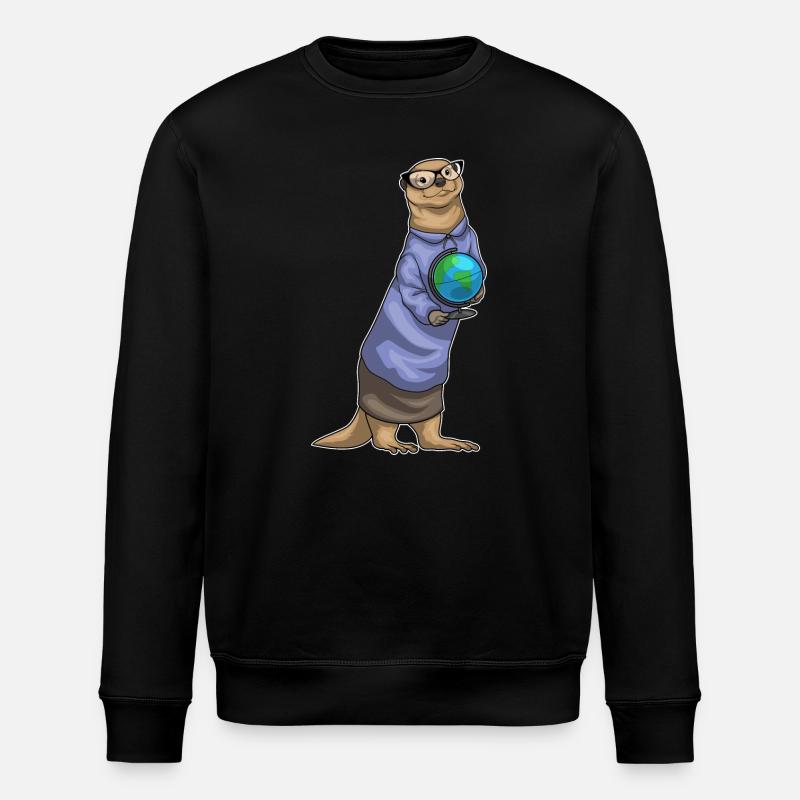 Otter Lehrer Globus Geschichte - Stanley/Stella Unisex Bio-Sweatshirt ROLLER - Schwarz