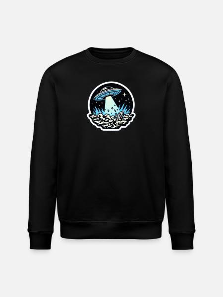 UFO-Lichtstrahl Patch - Stanley/Stella Unisex Bio-Sweatshirt ROLLER - Schwarz