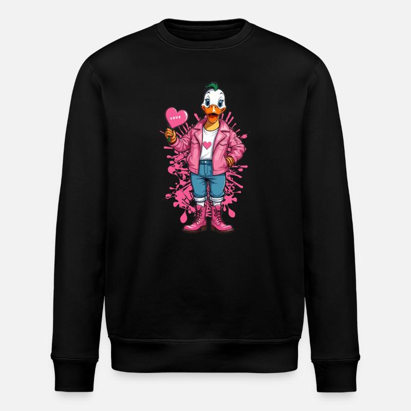 Punk Ente mit Herz - Stanley/Stella Unisex Bio-Sweatshirt ROLLER - Schwarz