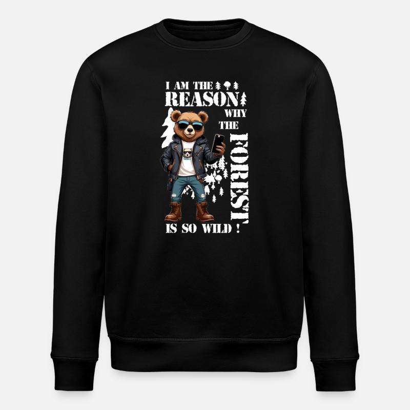 Ours brun cool - Sweat bio ROLLER Stanley/Stella Unisexe - noir
