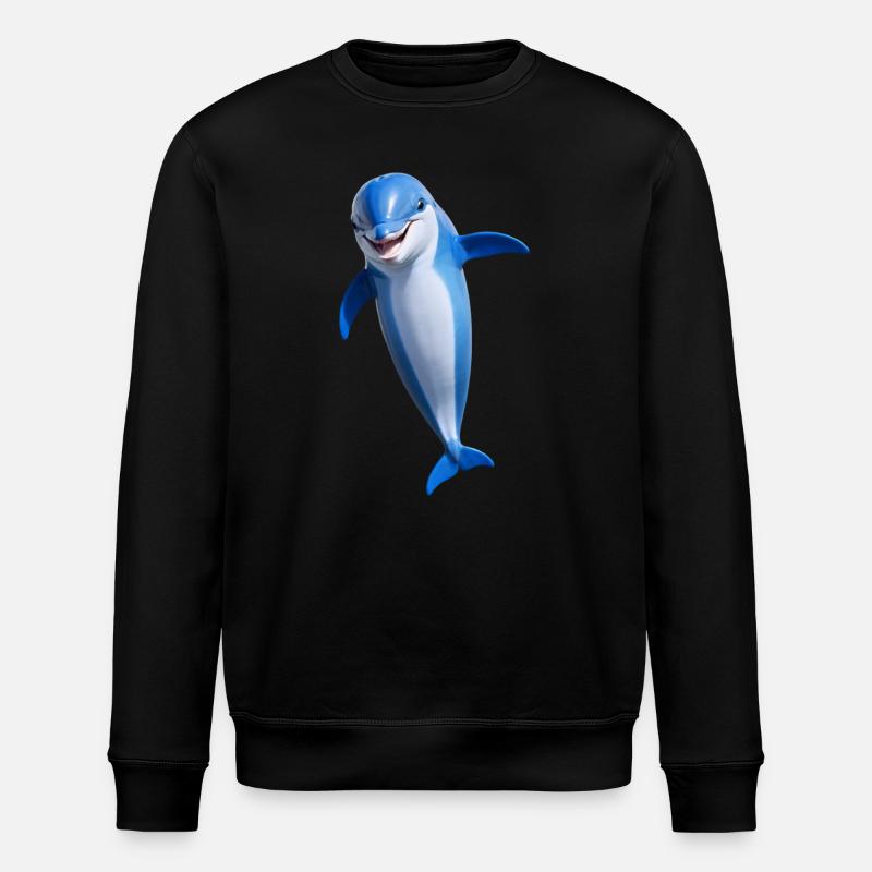Fröhlicher Delphin - Stanley/Stella Unisex Bio-Sweatshirt ROLLER - Schwarz