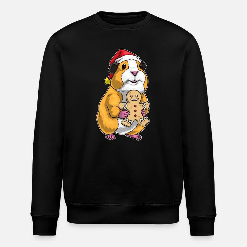 Meerschweinchen Weihnachten Cookie - Stanley/Stella Unisex Bio-Sweatshirt ROLLER - Schwarz