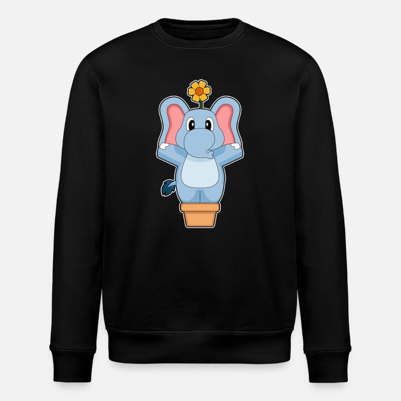 Elefant Blume - Stanley/Stella Unisex Bio-Sweatshirt ROLLER - Schwarz