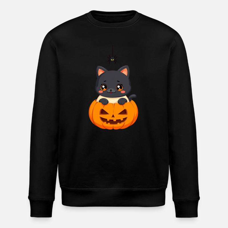 Chat d’Halloween avec citrouille d’Halloween - Sweat bio ROLLER Stanley/Stella Unisexe - noir