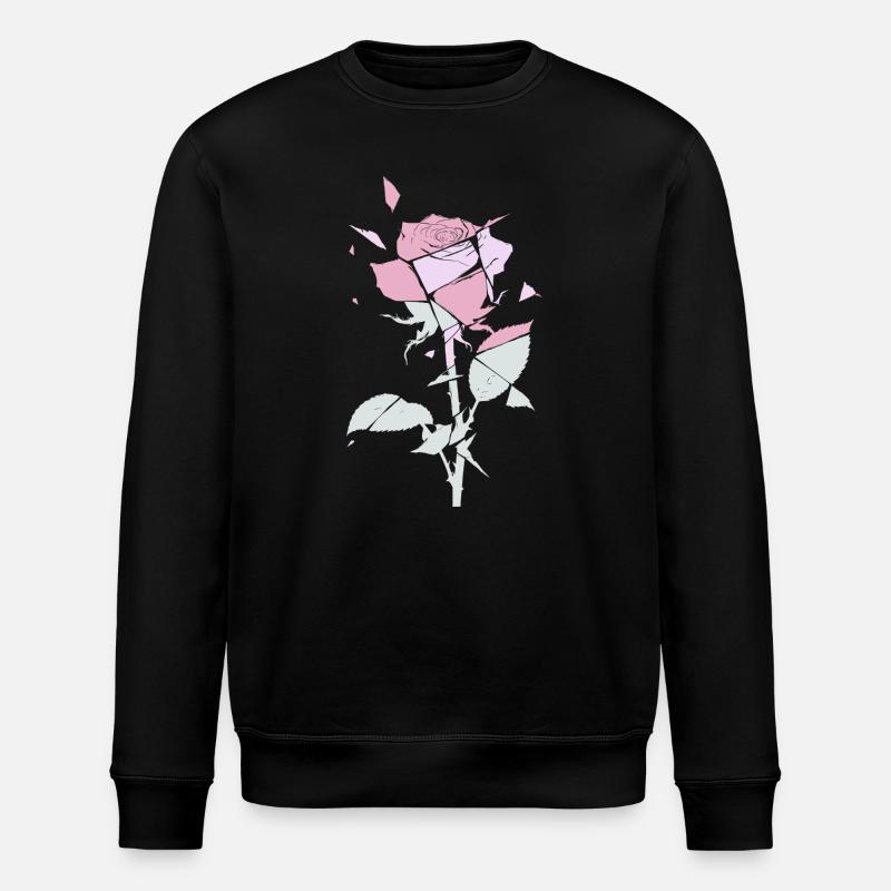 Pastellfarbene Rose Fragmente - Stanley/Stella Unisex Bio-Sweatshirt ROLLER - Schwarz