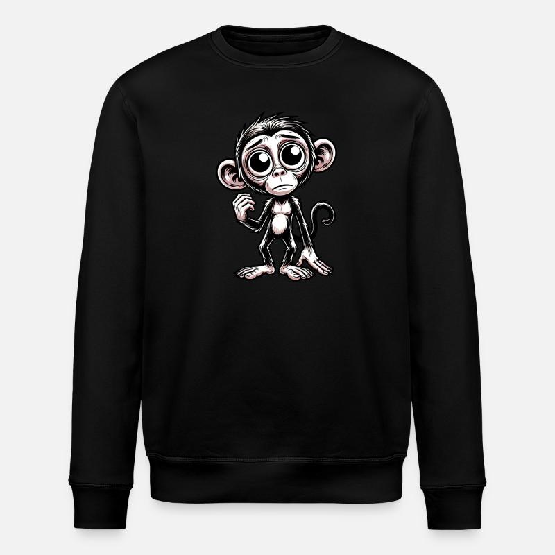 Chimpanzé triste doux émotionnel - Sweat bio ROLLER Stanley/Stella Unisexe - noir