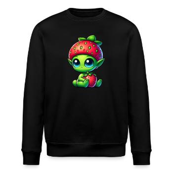 Bizarre Alien fraise chapeau dessin animé fruit - Sweat bio ROLLER Stanley/Stella Unisexe - noir - Devant - Nik (191cm)