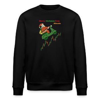 Weihnachten Bitcoin - Stanley/Stella Unisex Bio-Sweatshirt ROLLER - Schwarz - Vorne - Nik (191cm)