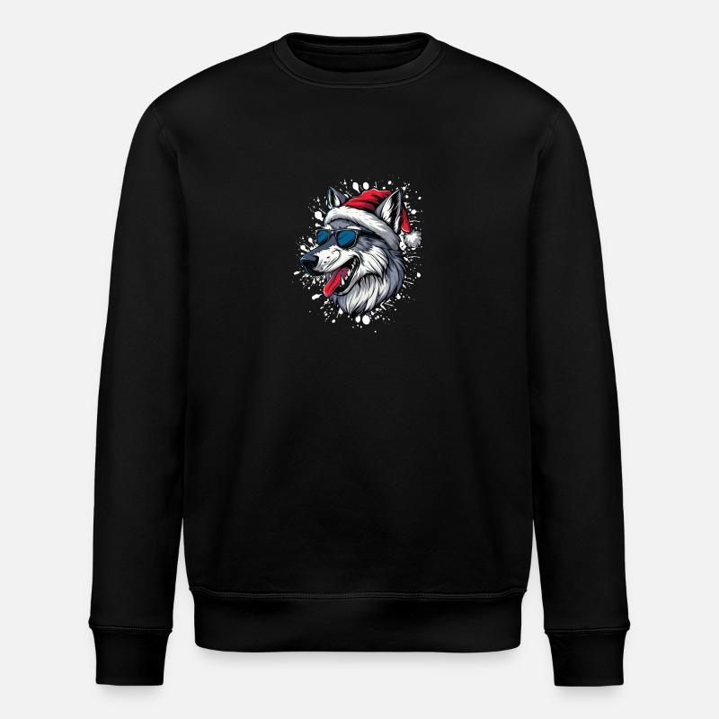 Loup Noël Drôle - Sweat bio ROLLER Stanley/Stella Unisexe - noir