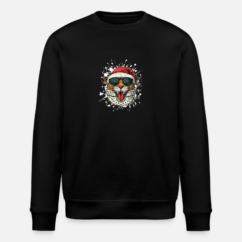 Léopard Noël Drôle - Sweat bio ROLLER Stanley/Stella Unisexe - noir