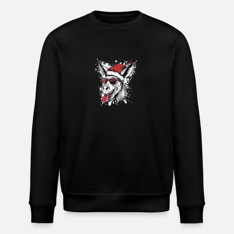 Âne Noël Drôle - Sweat bio ROLLER Stanley/Stella Unisexe - noir