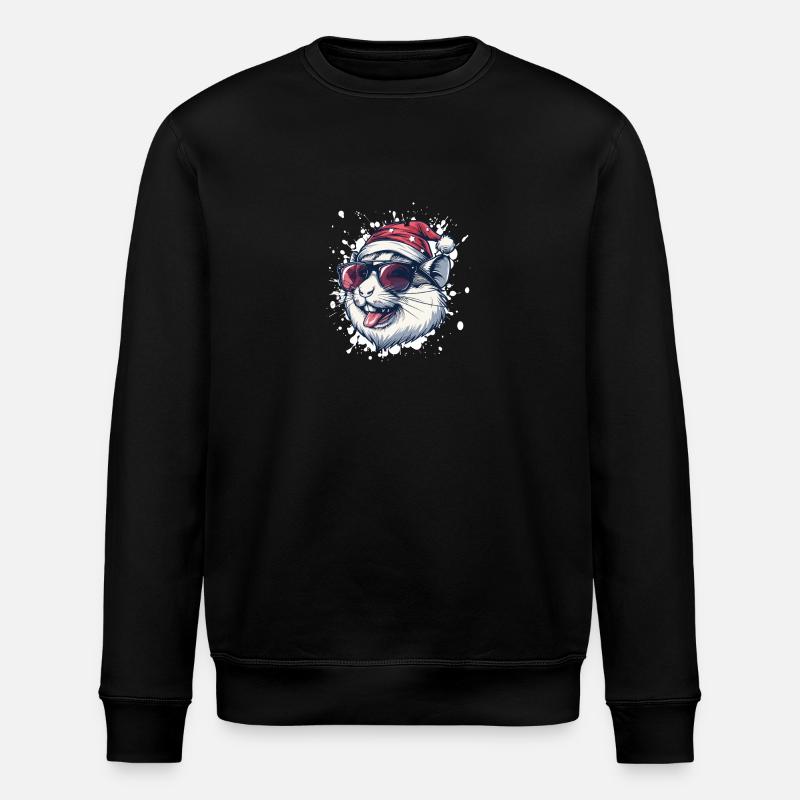 Hamster Noël drôle - Sweat bio ROLLER Stanley/Stella Unisexe - noir