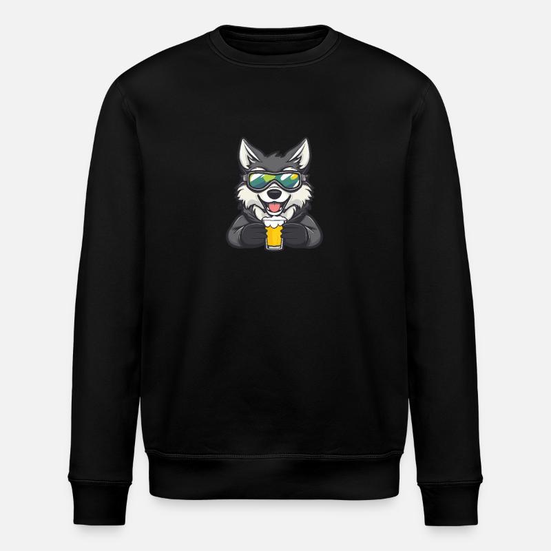Wolf Après-Ski Beer - Stanley/Stella ROLLER Unisex Organic Sweatshirt - black