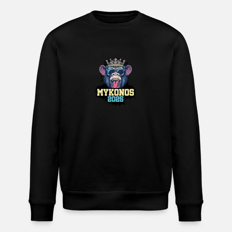 Mykonos 2025 Monkey - Stanley/Stella ROLLER Unisex Organic Sweatshirt - black