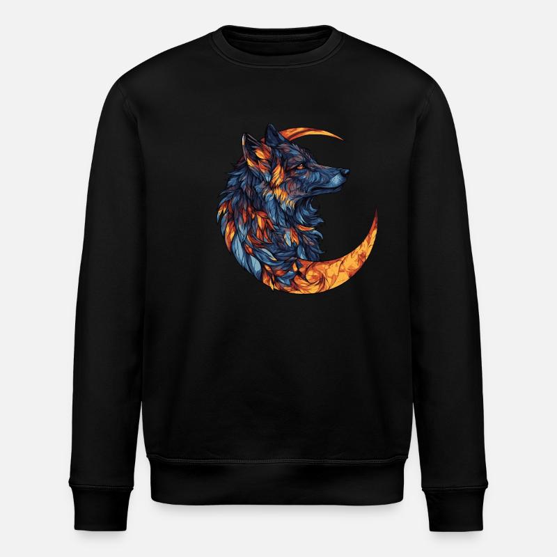 Wolf Mond - Stanley/Stella Unisex Bio-Sweatshirt ROLLER - Schwarz