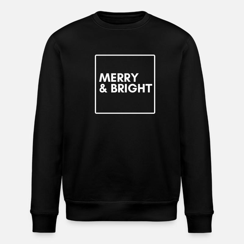 Merry & Bright: Moderner Weihnachtspullover - Stanley/Stella Unisex Bio-Sweatshirt ROLLER - Schwarz