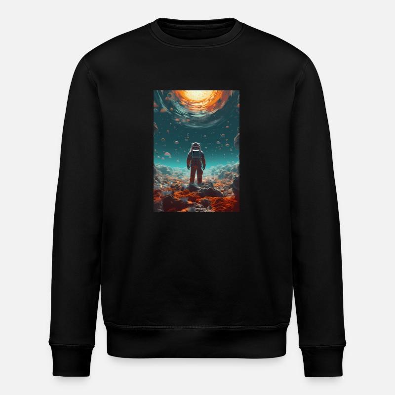 Astronaut in space - Stanley/Stella ROLLER Unisex Organic Sweatshirt - black