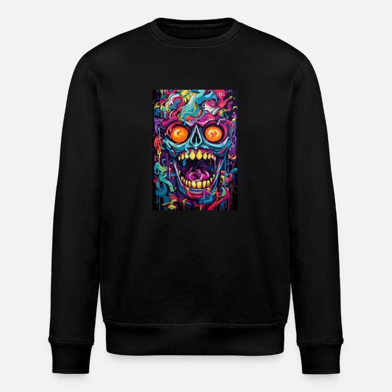 Graffiti Schädel - Stanley/Stella Unisex Bio-Sweatshirt ROLLER - Schwarz
