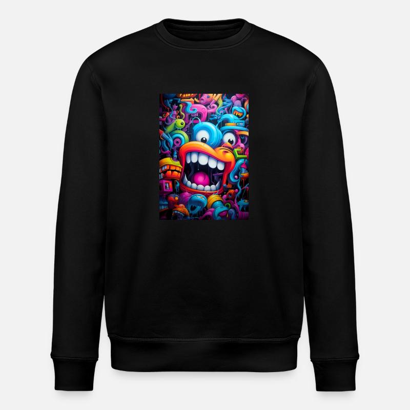 Monstre graffiti - Sweat bio ROLLER Stanley/Stella Unisexe - noir