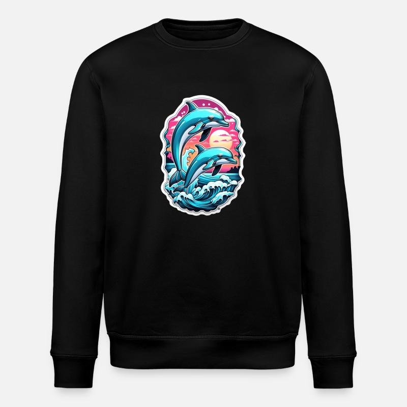 dauphin et ocean - Sweat bio ROLLER Stanley/Stella Unisexe - noir