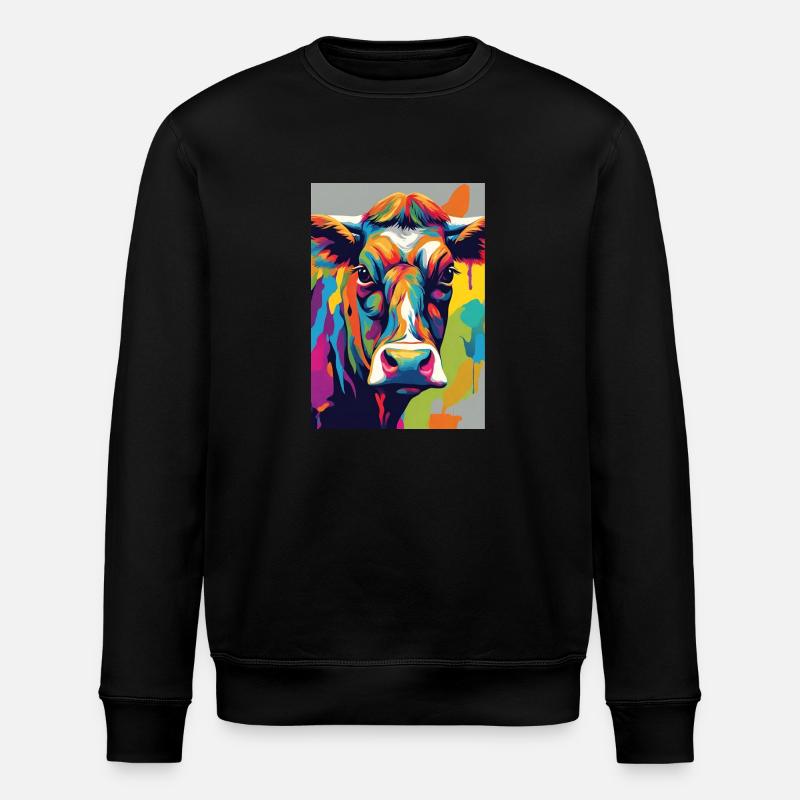 Kuhschädel bunt - Stanley/Stella Unisex Bio-Sweatshirt ROLLER - Schwarz