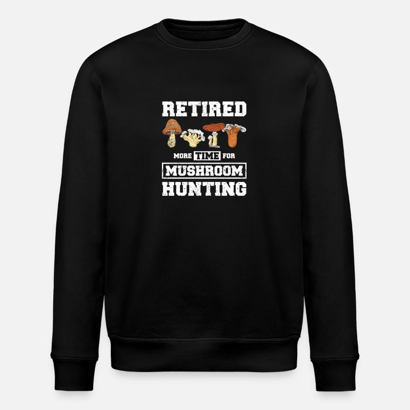 Retraité Chasse aux champignons - Sweat bio ROLLER Stanley/Stella Unisexe - noir