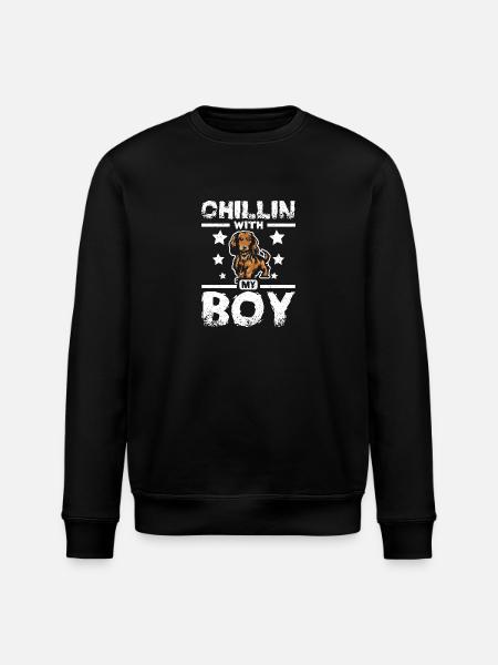 chillin avec mon teckel garçon - Sweat bio ROLLER Stanley/Stella Unisexe - noir