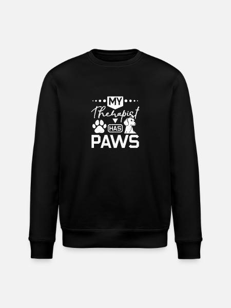 My therapist has paws dachshund - Stanley/Stella ROLLER Unisex Organic Sweatshirt - black