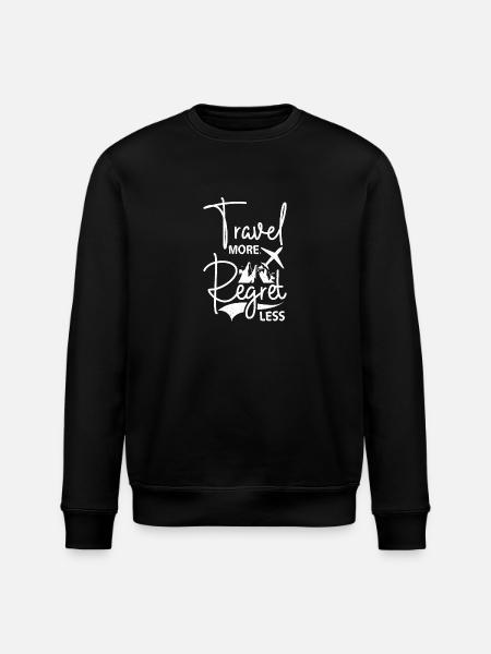 Travel more regret less - Stanley/Stella ROLLER Unisex Organic Sweatshirt - black
