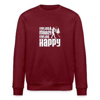 Feeling muddy feeling happy dirty fishing - Stanley/Stella Unisex Bio-Sweatshirt ROLLER - Burgunderrot - Vorne - Nik (191cm)