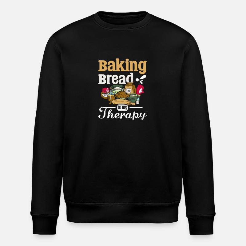 Baking bread is my therapy - Stanley/Stella Unisex Bio-Sweatshirt ROLLER - Schwarz