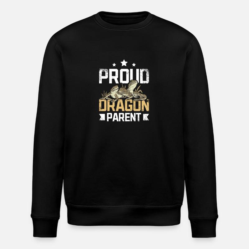 Proud bearded dragon parent - Stanley/Stella ROLLER Unisex Organic Sweatshirt - black