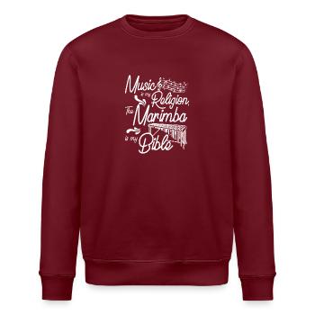 Music is my religion the marimba is my bible - Stanley/Stella Unisex Bio-Sweatshirt ROLLER - Burgunderrot - Vorne - Nik (191cm)