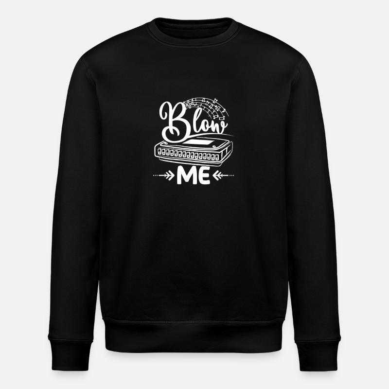 Harmonica player blow me - Stanley/Stella ROLLER Unisex Organic Sweatshirt - black